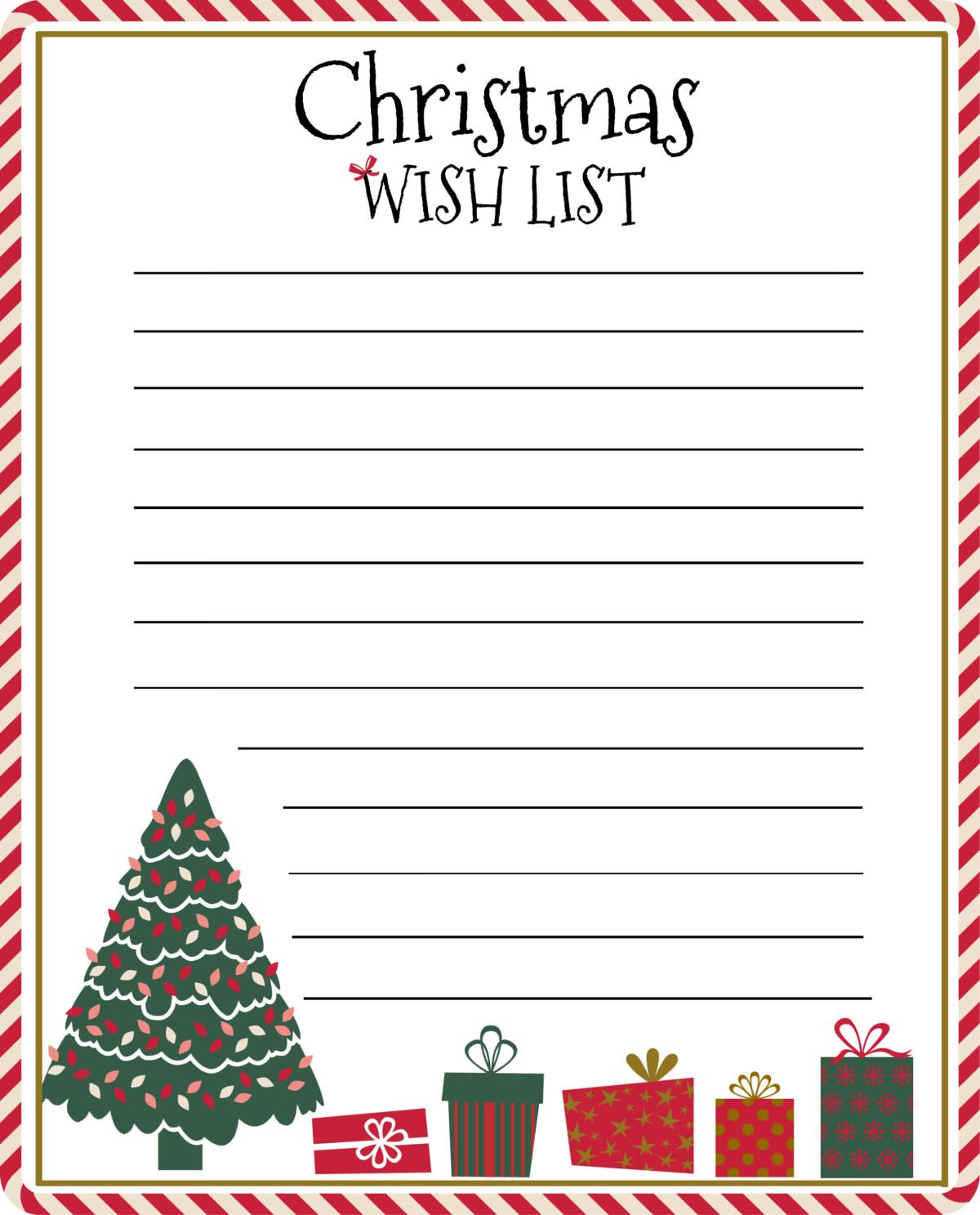 Dynamic Free Printable Christmas Wish List Pierce Blog