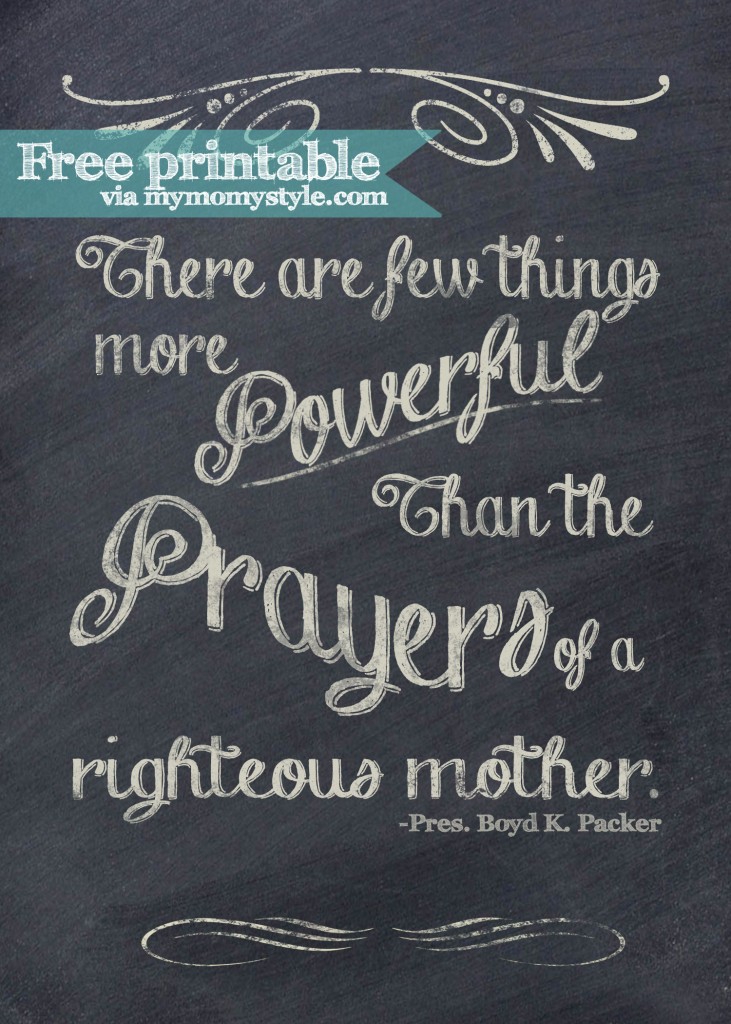 Prayers of a Mother Free Printable My Mommy Style