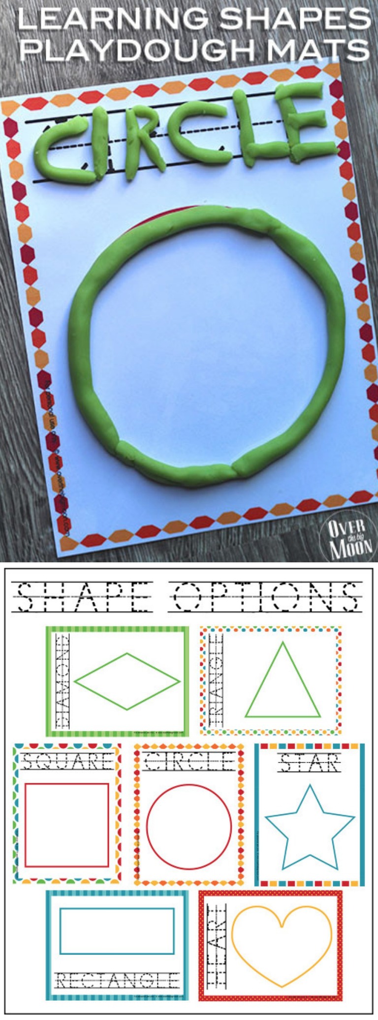 Learning Shapes Playdough Mats - My Mommy Style