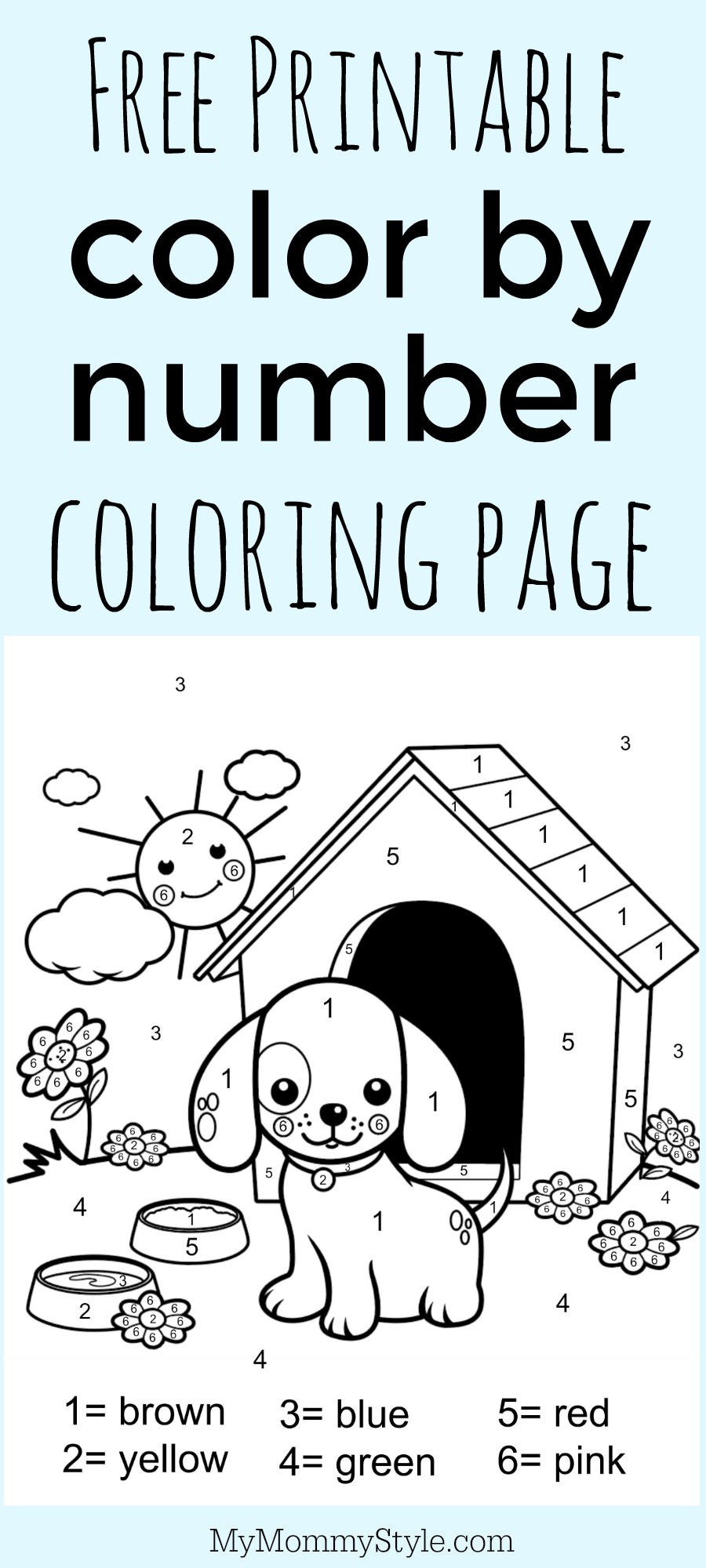 Color by number coloring page free printable - My Mommy Style