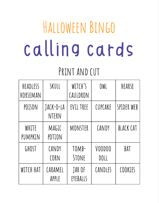 Free printable Halloween bingo - My Mommy Style