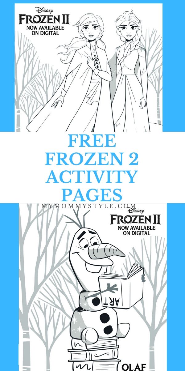 Download Free Frozen 2 Activity and Coloring pages | My Mommy Style